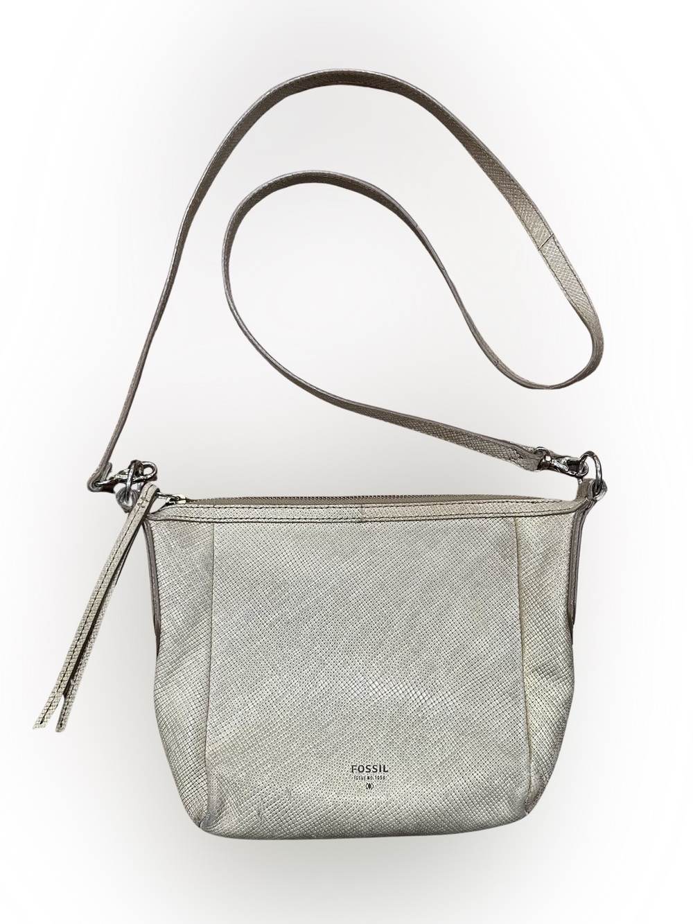 Fossil Handbag Sydney Gold Metallic Crossbody Small Zip Closure Purse